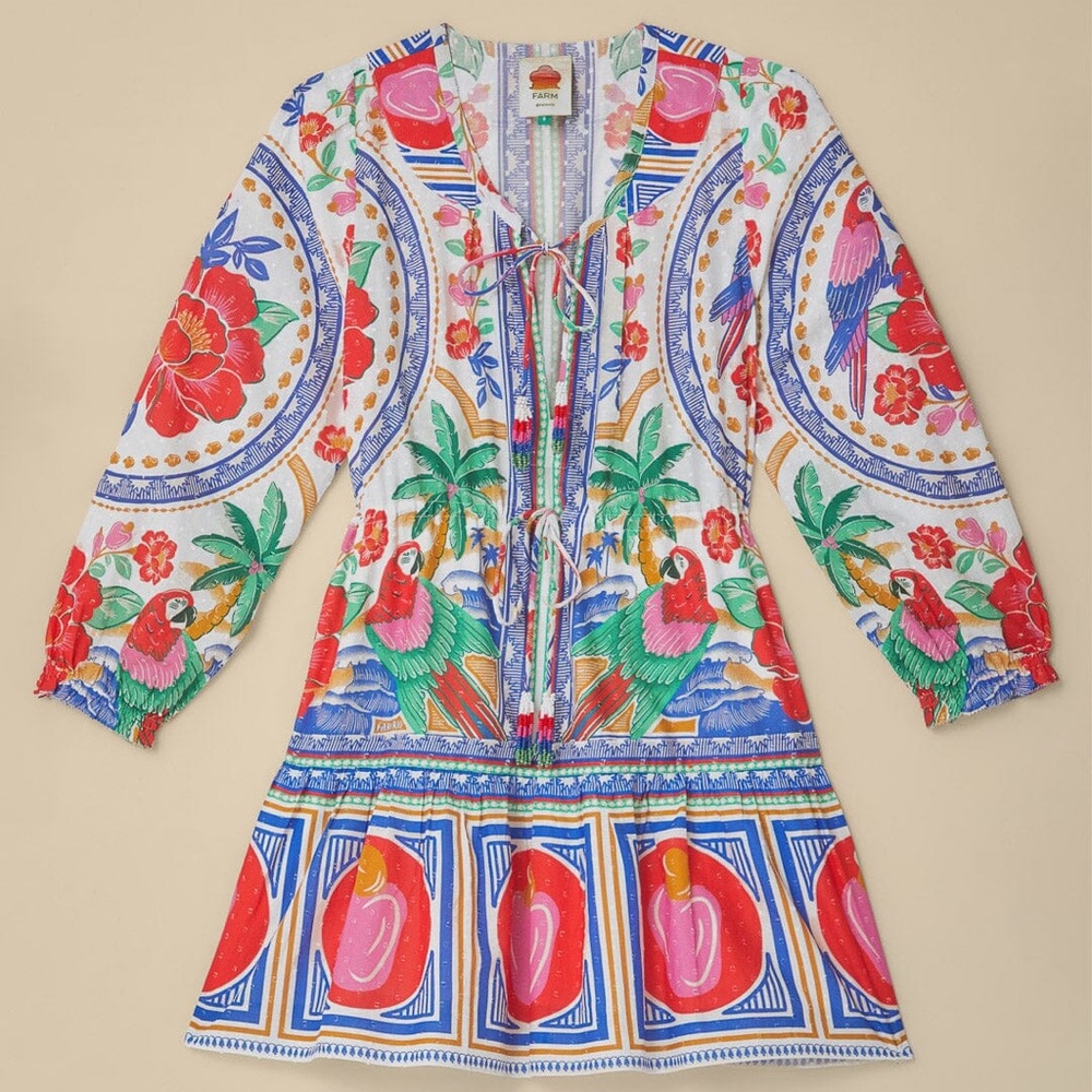 FARM Rio Multicolor Tropical Print Dress